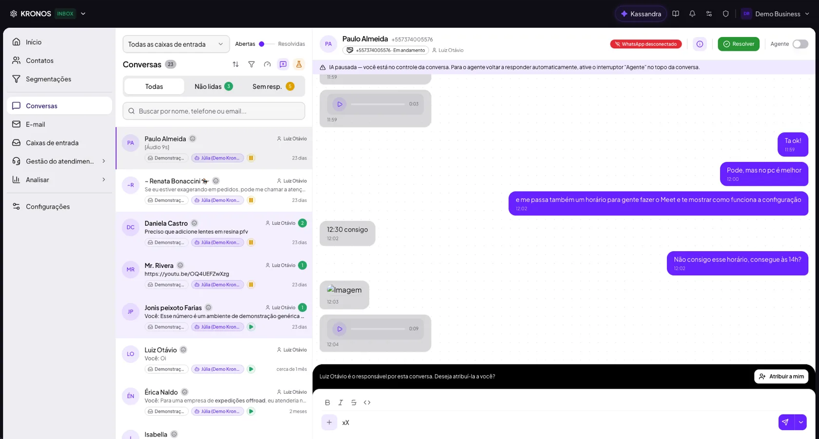 Prévia do Kronos Inbox